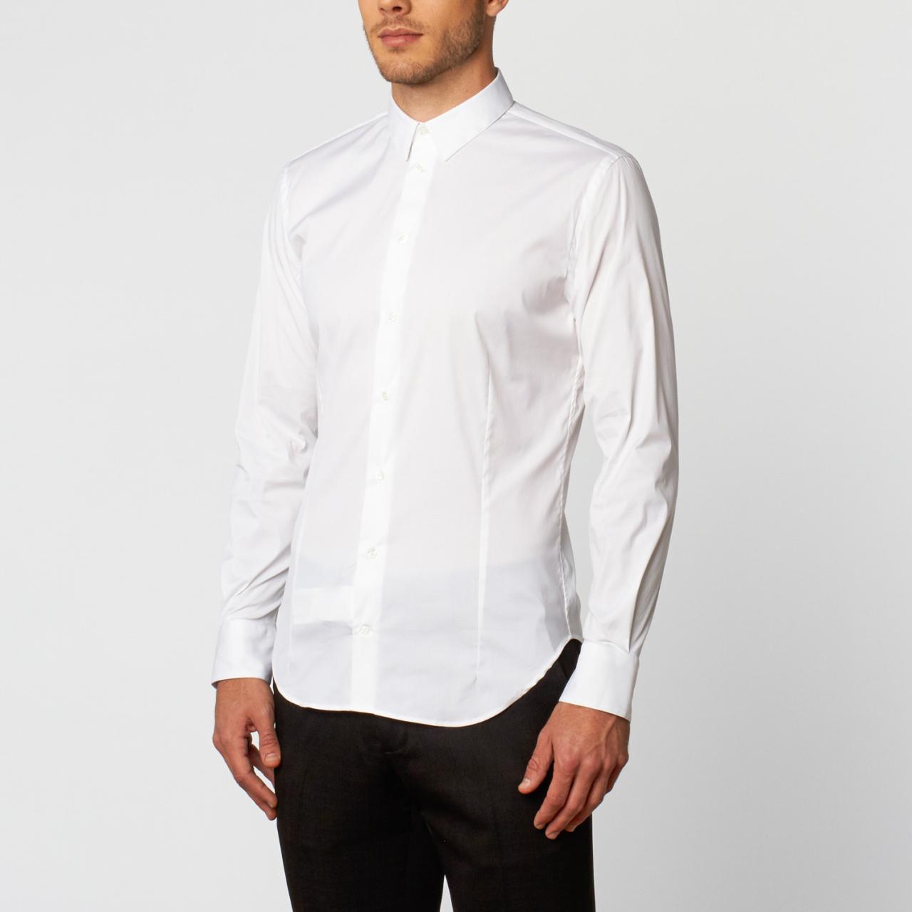 White long sleeve dress shirts for men