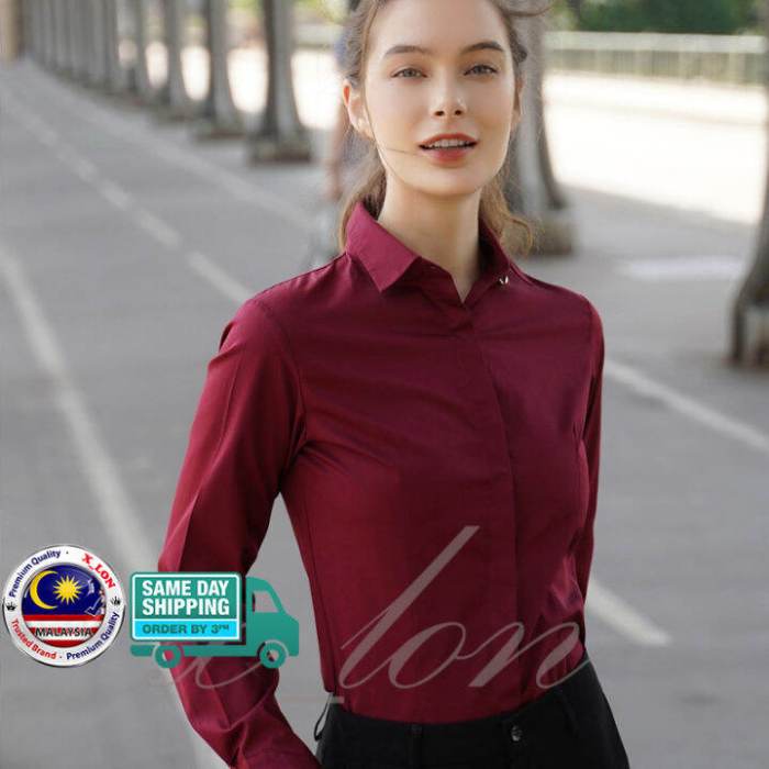 Maroon dress shirt women's