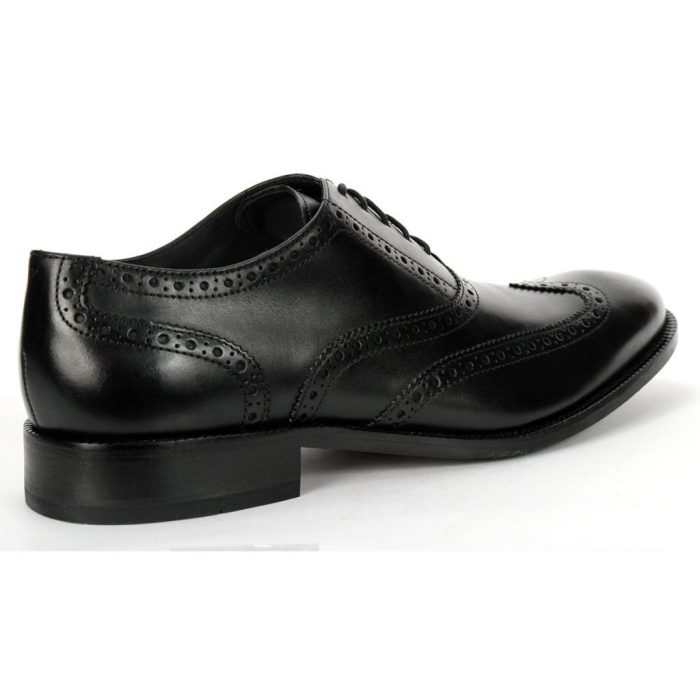 Mens black white wingtip dress shoes