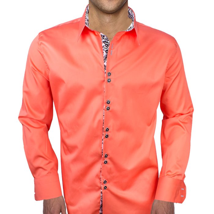 Mens coral dress shirt