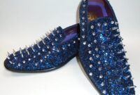 Royal blue men dress shoes