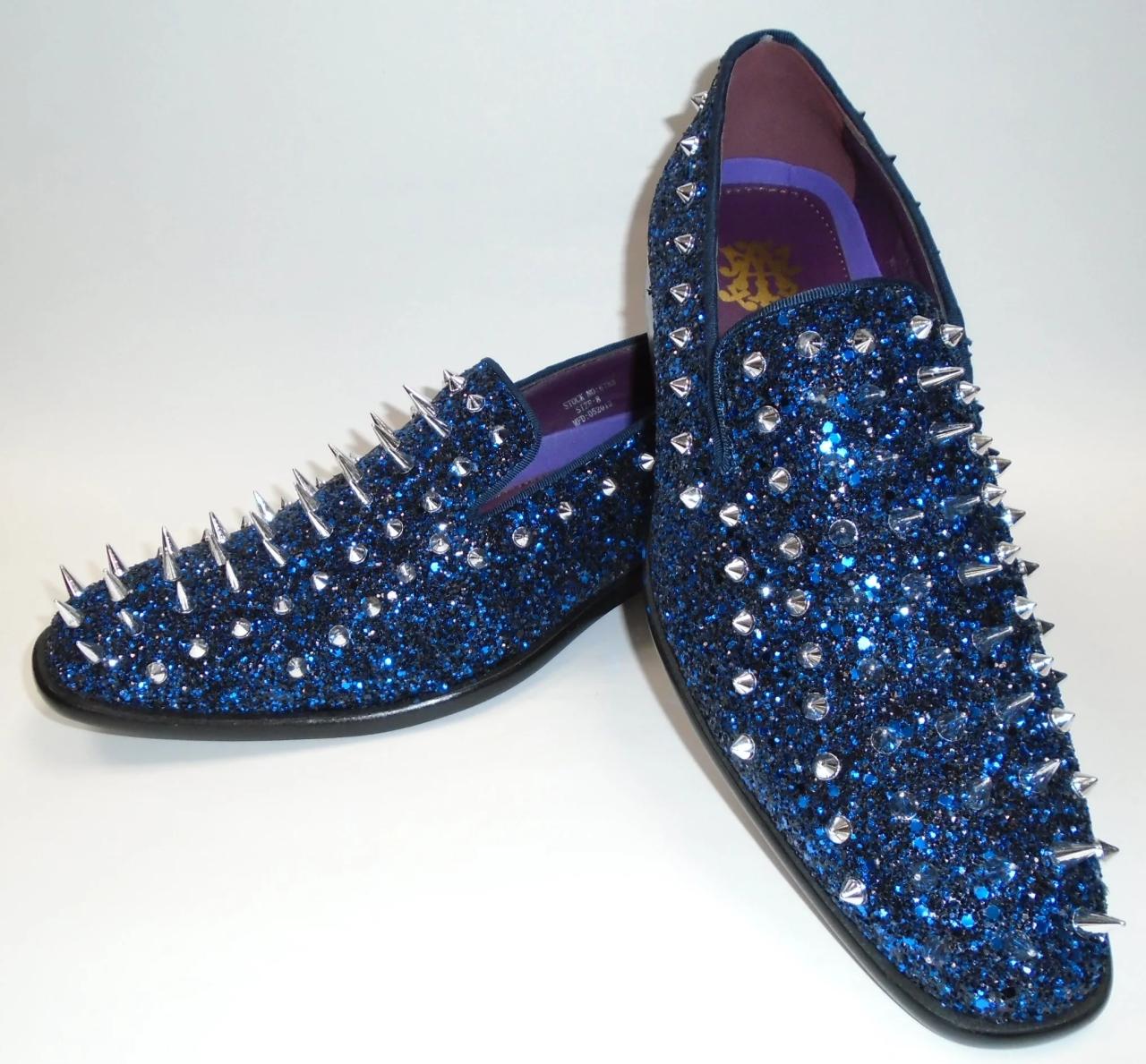 Royal blue men dress shoes