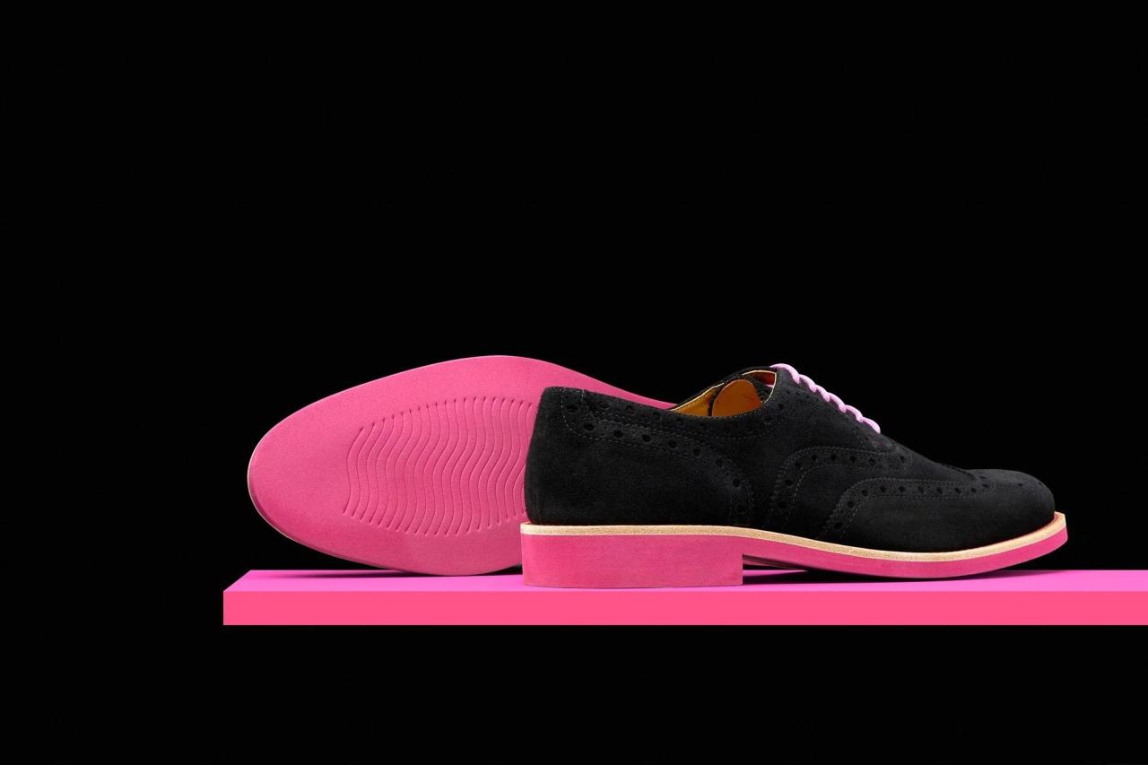 Pink and black mens dress shoes