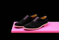 Pink and black mens dress shoes