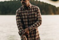 Flannel dress shirt men