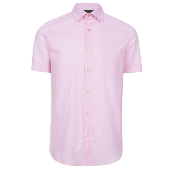 Mens short sleeve pink dress shirts