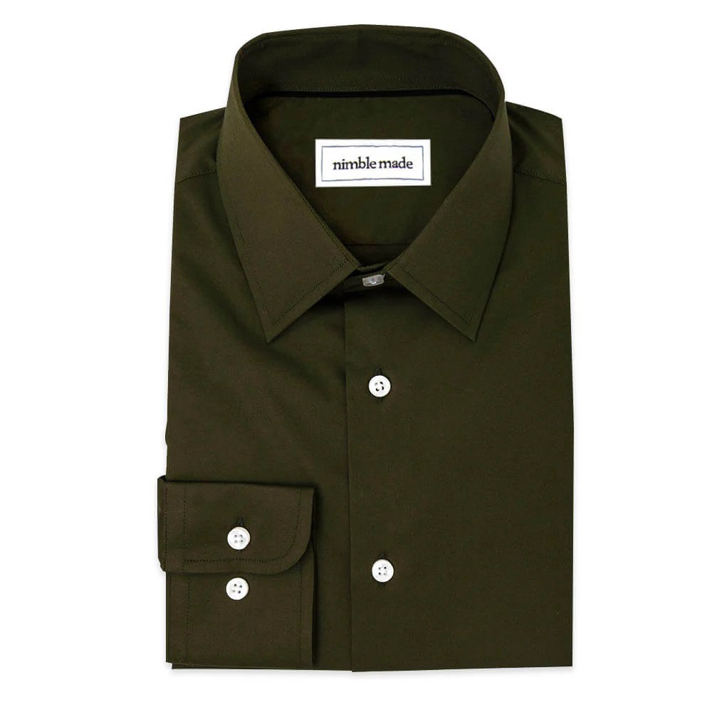 Olive green dress shirt men's